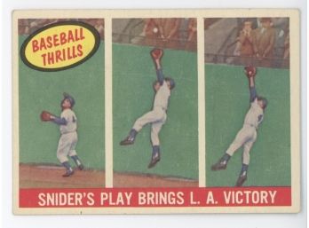 1958 Topps Duke Snider's Play Brings L.A. Victory