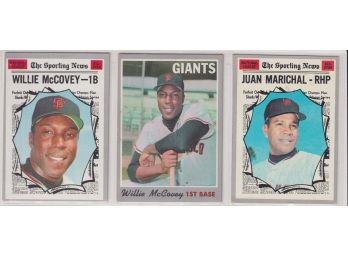 Lot Of (3) 1970 Topps SF Giants W/ McCovey And Marichal