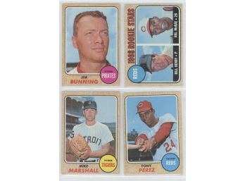 1968 Topps (4) Card Lot