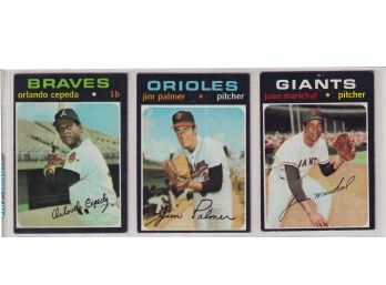 Lot Of (3) 1971 Topps Baseball Cards