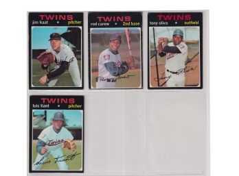 Lot Of (4) 1971 Topps Twins W/ Carew