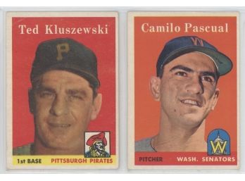 Lot Of (2) 1958 Topps Baseball Cards