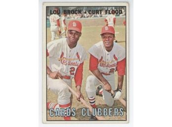 1967 Topps Cards Clubbers W/ Lou Brock And Curt Flood