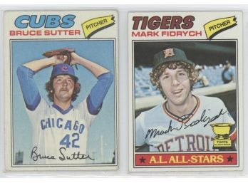 1977 Topps Bruce Sutter And Mark Fidrych Rookie Cards