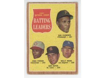 1962 Topps Batting Leaders W/ Roberto Clemente