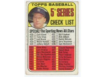 1969 Topps Mickey Mantle Checklist