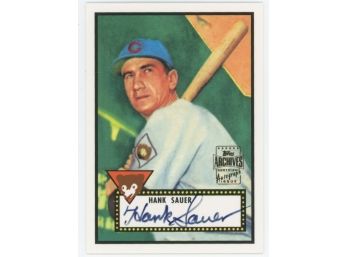 2001 Topps Archives Hank Sauer 1952 Design  On Card Autograph