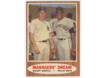 1962 Topps Mickey Mantle And Willie Mays Manager's Dream