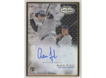 2017 Topps Gold Label Framed Black Aaron Judge Rookie On Card Autograph /75