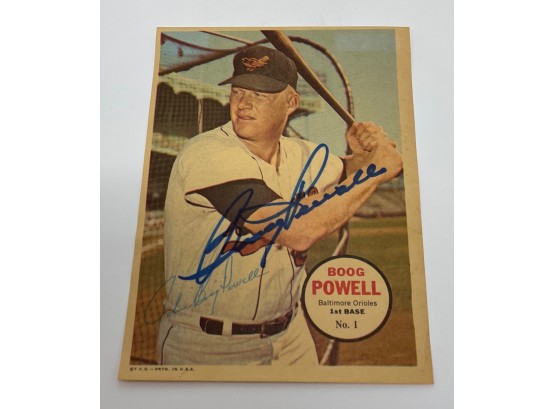Signed Boog Powell 1967 Topps Poster