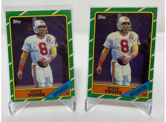 Lot Of (2) 1986 Topps Steve Young Rookie Cards