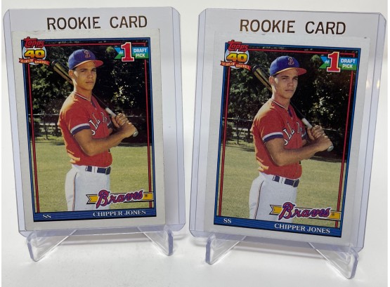 Lot Of (2) 1991 Topps Chipper Jones Rookie Cards