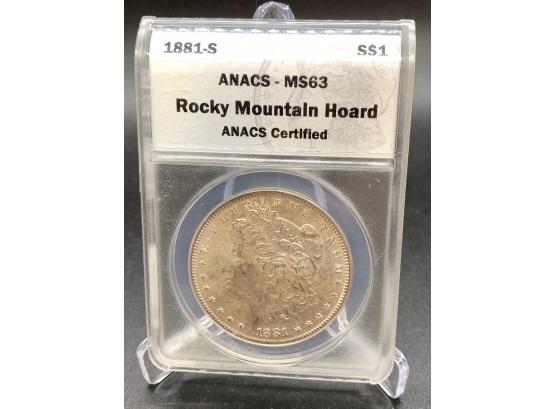 1881-S Morgan Head Silver Dollar Graded MS63