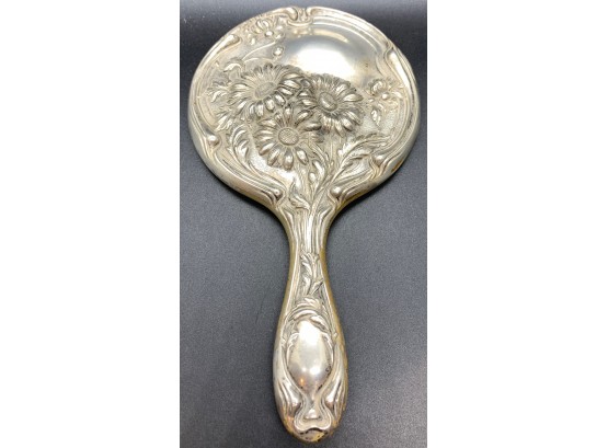 Beautiful Sterling Silver Floral Pattern Mirror
