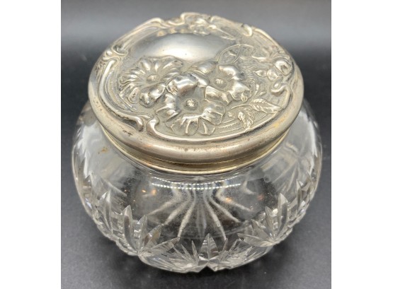 Sterling Silver Lidded Crystal Jar