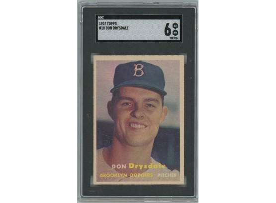 1957 Topps Don Drysdale Rookie SGC 6 EX-NM