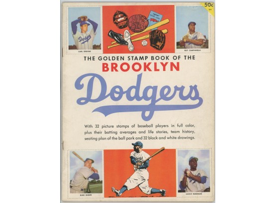 1955 Golden Stamps Book Brooklyn Dodgers W/ Jackie Robinson And Rookie Year Sandy Koufax!