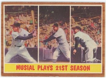1962 Topps Stan Musial Plays 21st Season