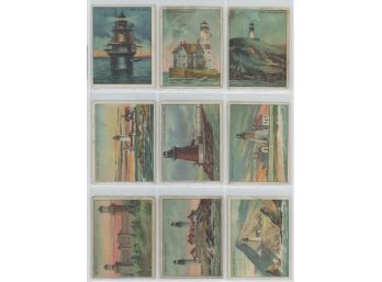 Lot Of (9) 1910 Hassan Light House Series Cards