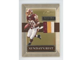 2007 Classics Santana Moss Great Triple Color Game Worn Patch Relic #/25