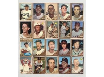 Lot Of (20) 1962 Topps Baseball Cards