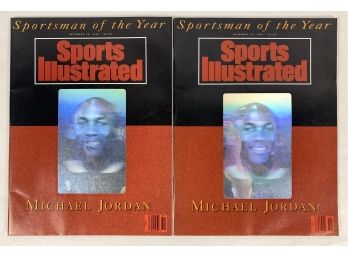 Lot Of (2) 1991 Sports Illustrated Sportsman Of The Year Issue W/ Holographic Michael Jordan Cover