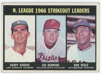 1967 Topps Strikeout Leaders W/ Sandy Koufax