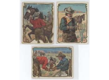 Lot Of (3) 1910 Hassan Cowboy/ Western Cards