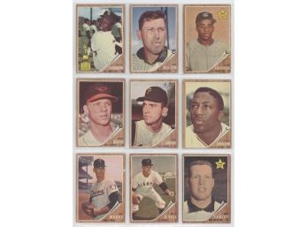 Lot Of (9) 1962 Topps Baseball Cards