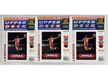 Lot Of (3) 2003 Upper Deck Magazines W/ Lebron James Rookie Year Covers
