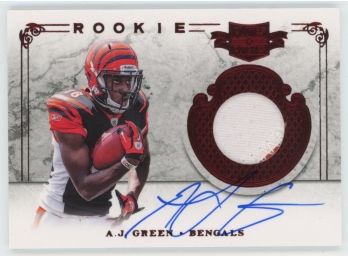 2011 Plates& Patches A.J. Green Rookie Patch On Card Auto #/299