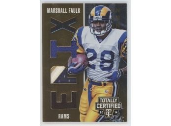 2014 Certified Marshall Faulk Epix Triple Game Worn Relic W/ Triple Color Patch Relic #/25
