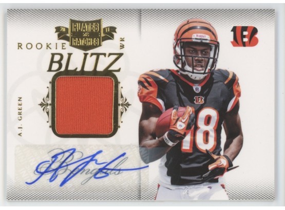 2011 Plates& Patches AJ Green Rookie Relic Autograph #/25!