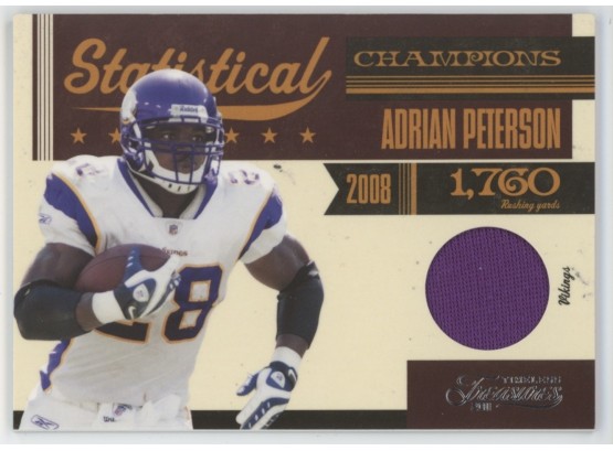 2011 Timeless Treasures Adrian Peterson Game Worn Relic #/ 100
