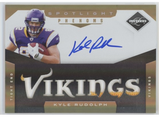 2011 Limited Kyle Rudolph Rookie On Card Patch Autograph #/10