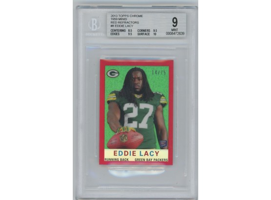2013 Topps Chrome 1959 Red Mini Refractor Eddie Lacy #/75 BGS 9