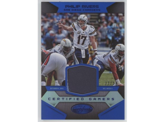 2016 Certified Philip Rivers Game Worn Relic #/50