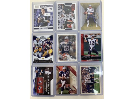 Lot Of (9) Tom Brady Football Cards