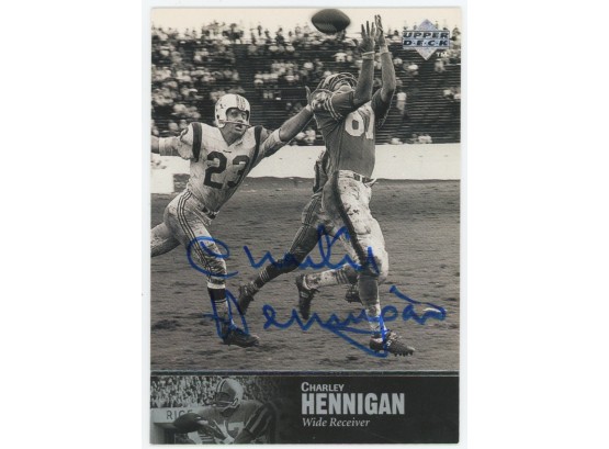 2011 Upper Deck Buyback 1997 Upper Deck Legends Charley Hennigan On Card Autograph W/ Redemption Cert