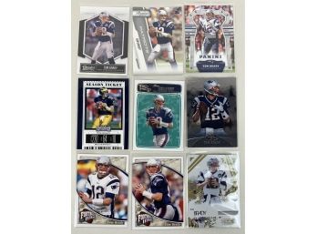 Lot Of (9) Tom Brady Football Cards