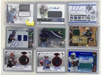 Lot Of (9) Football Relic/ Patch Autographs
