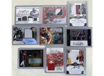 Lot Of (9) Football Relic/ Patch Autographs