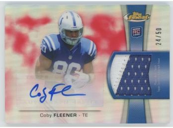 2012 Topps Finest Coby Fleeter Rookie Patch Auto Red Refractor #/50