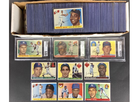 Partial 1955 Topps Baseball Card Set W/ Koufax, Clemente And More! (/206)