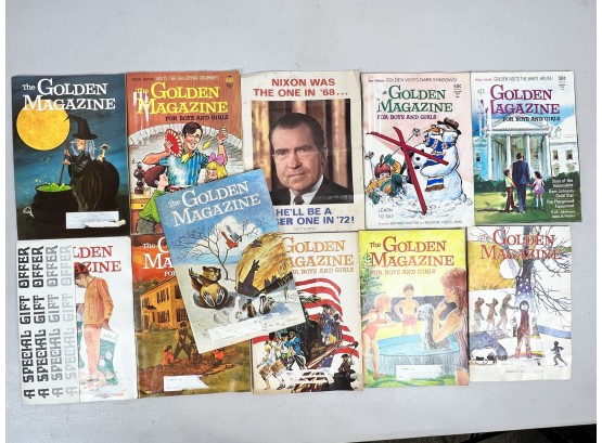 Lot Of Vintage The Golden Magazines And Mad Magazine Poster Of Nixon