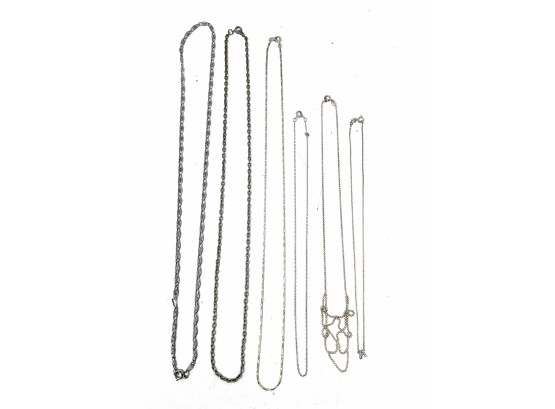 Costume Jewelry Lot 13 - Silver Tone Chains