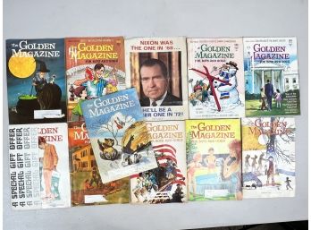 Lot Of Vintage The Golden Magazines And Mad Magazine Poster Of Nixon