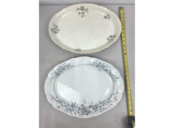Lot Of (2) Ironstone Platters With Floral Motif