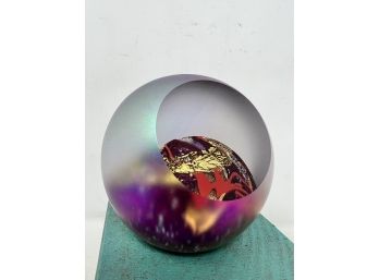 Vintage Art Glass Paper Weight 'Mars' Incredible
