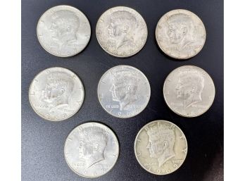 Lot Of 8 Clad Kennedy Half Dollars 1960's